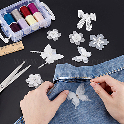 16Pcs 8 Styles Organza Lace Embroidery Costume Accessories&nbsp;DIY-GA0007-51