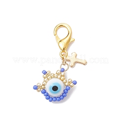 Handmade Evil Eye Lampwork Pendant Decorations&nbsp;HJEW-MZ00374