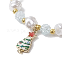 2Pcs 2 Styles Christmas Tree & Deer Alloy Enamel Charm Bracelet Sets&nbsp;BJEW-JB10871