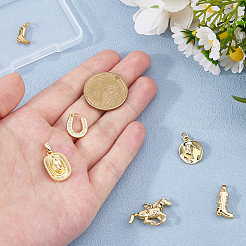 6Pcs 6 Styles Brass Pendants&nbsp;KK-HS0015-72