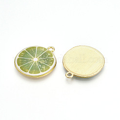 Light Gold Alloy Enamel Pendants&nbsp;ENAM-S126-127