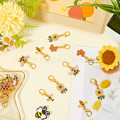 24Pcs 6 Styles Bees Alloy Enamel Shoe Charms&nbsp;HJEW-CP00012