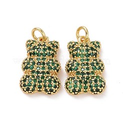 Brass Micro Pave Cubic Zirconia Pendants&nbsp;ZIRC-F134-23G-02