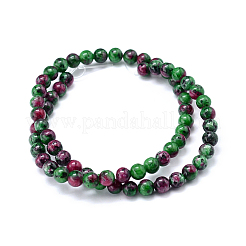 Synthetic Ruby in Zoisite Beads Strands&nbsp;G-F216-6mm-26-1