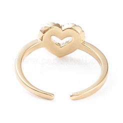Brass Micro Pave Cubic Zirconia Cuff Rings&nbsp;RJEW-F102-09G-01