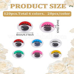 Half Round Plastic Doll Wiggle Eyes Cabochons&nbsp;DIY-LP0001-89A