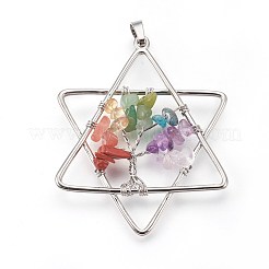 Natural & Synthetic Mixed Gemstone Chakra Big Pendants&nbsp;G-I212-02A