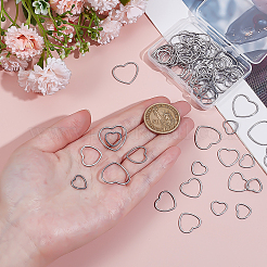 72Pcs 3 Styles 304 Stainless Steel Linking Ring&nbsp;STAS-ME0002-38