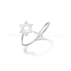 304 Stainless Steel Cuff Open Rings for Couple&nbsp;WGE2839-01