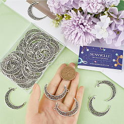 50Pcs Tibetan Style Alloy 2-Loop Connector Charms&nbsp;TIBE-SC0009-30