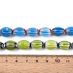 Handmade Millefiori Lampwork Chevron Beads Strands&nbsp;LAMP-T022-14M