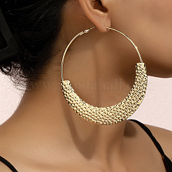 Alloy Hammered Hoop Earrings&nbsp;FS-WGF0C02-01