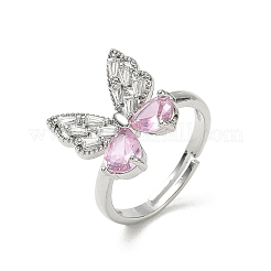 Brass & Cubic Zirconia Finger Rings&nbsp;CU-CBA7E55-10P