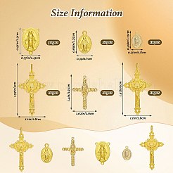 80Pcs 6 Styles Religion Cross & Oval with Virgin Mary Tibetan Style Alloy Pendants & Chandelier Component Links Findings Kits&nbsp;FIND-SZ0019-52