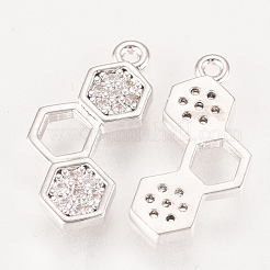 Brass Cubic Zirconia Pendants&nbsp;ZIRC-Q002-140P