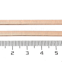 4mm Rack Plating Brass Flat Snake Chain Necklaces for Women Men&nbsp;MAK-L044-14RG