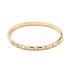 Clear Cubic Zirconia Hinged Bangle for Women&nbsp;BJEW-G643-02G