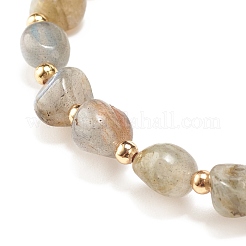 Natural Labradorite Round Beaded Stretch Bracelet&nbsp;BJEW-JB08197-06