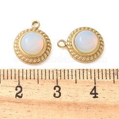Opalite Half Round Charms&nbsp;STAS-Q345-38G