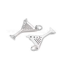 SHEGRACE Brass Micro Pave Clear Cubic Zirconia Pendants&nbsp;XGRQ1U745-379P
