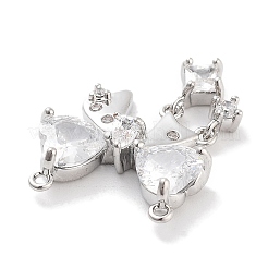 Brass Micro Pave Clear Cubic Zirconia Pendants&nbsp;ZIRC-L104-009P