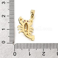 Brass Cubic Zirconia Pendants&nbsp;KK-B187-16G