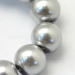 Baking Paint Pearlized Glass Pearl Round Bead Strands&nbsp;X-HY-Q330-8mm-34