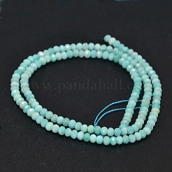 Faceted Rondelle Natural Amazonite Bead Strands&nbsp;G-F289-06