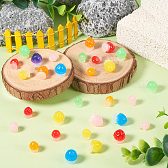 30Pcs 2 Styles Luminous Resin Mushroom Ornament&nbsp;RESI-TA0004-04A