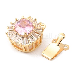 Brass Micro Pave Clear Cubic Zirconia Box Clasps&nbsp;LS-KK-E052-01A-G02