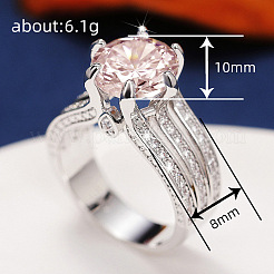 Brass Micro Pave Cubic Zirconia Finger Rings for Women&nbsp;FS-WGB56BB-21