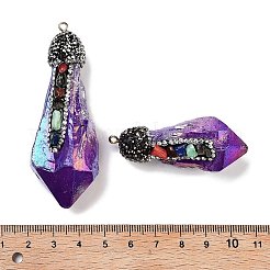 Electroplated Raw Rough Natural Quartz Crystal Big Pendants&nbsp;G-B077-04A-08