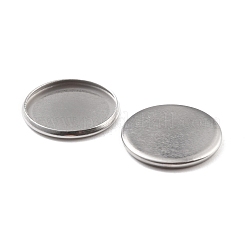 Non-Tarnish 316 Surgical Stainless Steel Cabochon Tray Settings&nbsp;STAS-I187-06F-P
