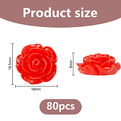 80Pcs Opaque Resin Cabochons&nbsp;RESI-DC0001-61A