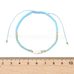 Natural Gemstone & Glass Seed Beads Braided Bead Bracelets&nbsp;BJEW-JB13887