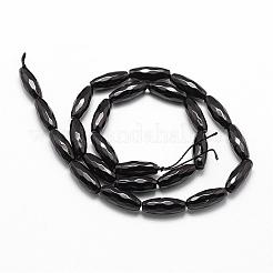 Natural Black Onyx Beads Strands&nbsp;G-P161-28-16x6mm