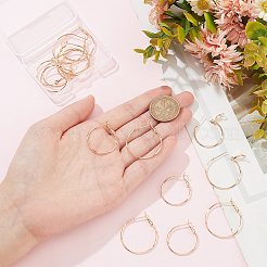 16Pcs 2 Size Brass Hoop Earrings&nbsp;KK-BC0011-07