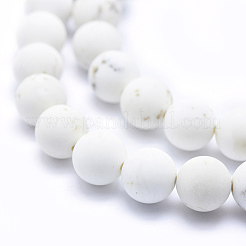 Frosted Natural Magnesite Beads Strands&nbsp;TURQ-G148-10-8mm