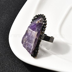 Natural Gemstone Irregular Nugget Open Cuff Rings&nbsp;G-A278-03AB