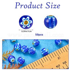 Handmade Millefiori Lampwork Beads&nbsp;LAMP-SZ0001-71E-02