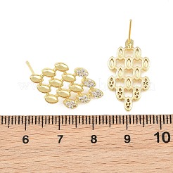 Brass Micro Pave Cubic Zirconia Stud Earrings&nbsp;PR-CBACDF6-03G