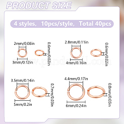 40Pcs 4 Styles Brass Open Jump Rings&nbsp;KK-LP0001-36
