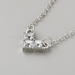 Heart Alloy Rhinestone Pendant Necklaces & Stud Earrings & Finger Rings & Link Bracelets Set for Women&nbsp;SJEW-WH0008-07P