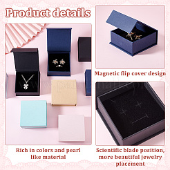 18Pcs 6 Colors Square Paper Magnetic Flip Jewelry Storage Gift Case&nbsp;CON-PH0003-02