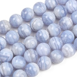 Natural Blue Lace Agate Beads Strands&nbsp;G-D106-A01-14mm-A