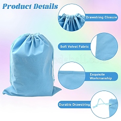 3Pcs 3 Colors Rectangle Velvet Packing Drawstring Pouches&nbsp;TP-YW0001-09
