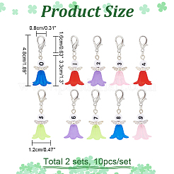 10Pcs 10 Style Number 0~9 Angel Locking Stitch Marker&nbsp;HJEW-PH01604