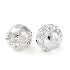 Rack Plating Brass Micro Pave Clear Cubic Zirconia Beads&nbsp;KK-B078-10A-S