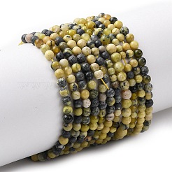 Natural Yellow Turquoise(Jasper) Beads Strands&nbsp;G-Z116-A19-3mm