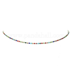 Colorful Rhinestone Tennis Necklace&nbsp;NJEW-JN04451